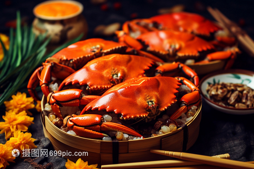 烹飪煮熟的海鮮產品